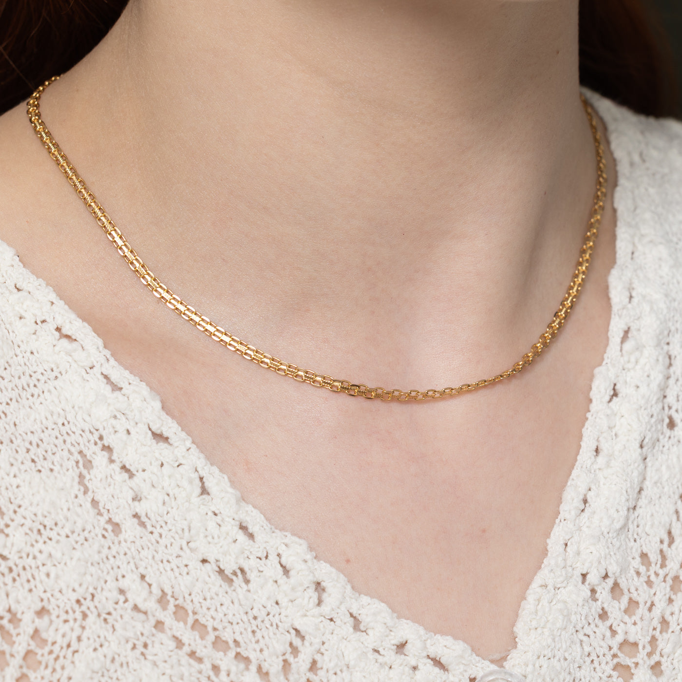 Italian 14K Yellow Gold Bismarck Chain | 16"