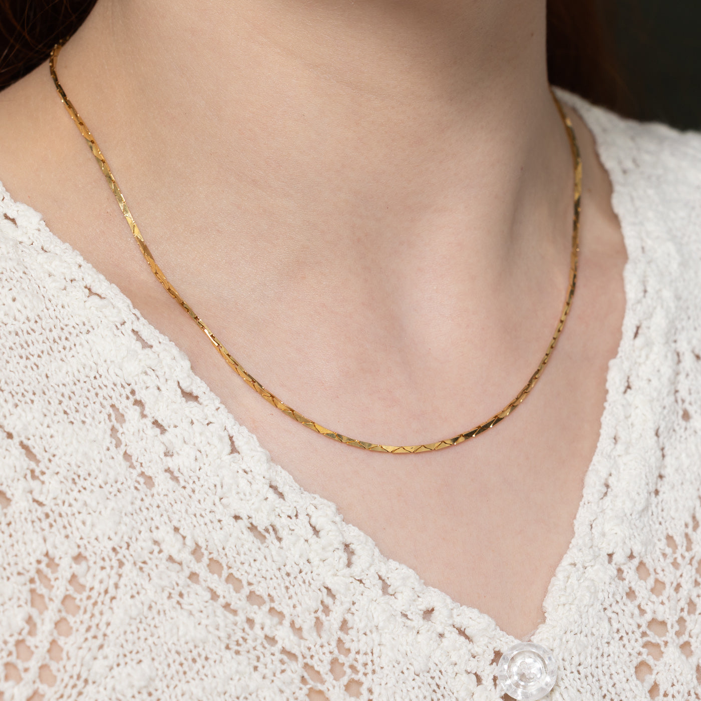 18K Rich Yellow Gold Cobra Chain | 17"