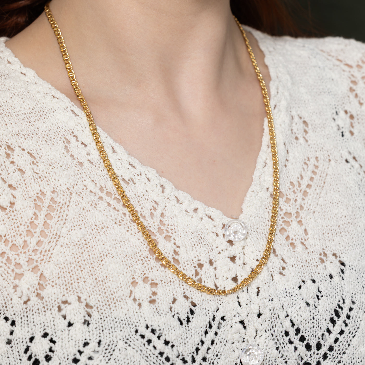 Italian 18K Rich Yellow Gold Anchor Chain | 23.5"