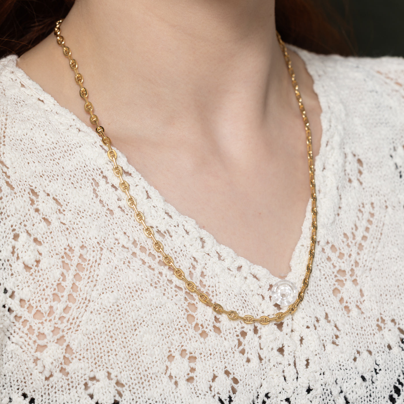 18K Rich Yellow Gold Anchor Chain | 21.5"