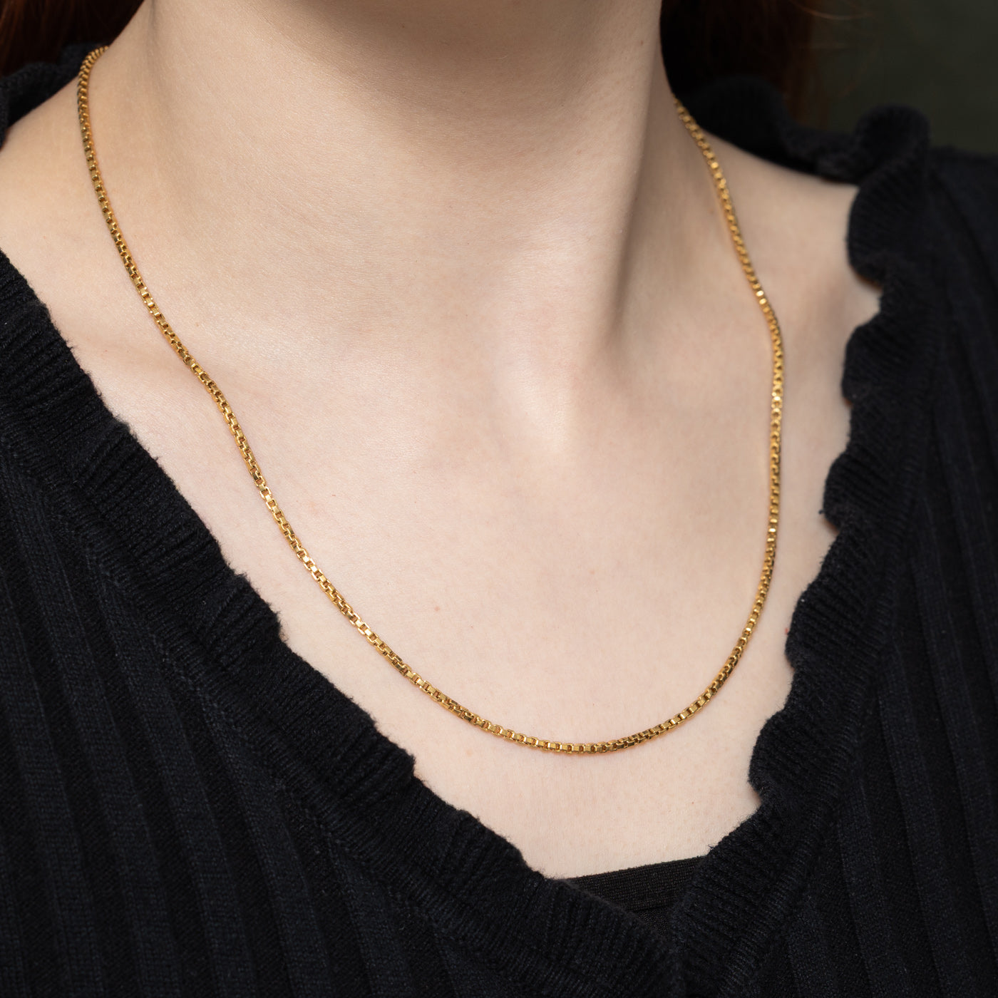 18K Yellow Gold Box Link Chain | 20.5"