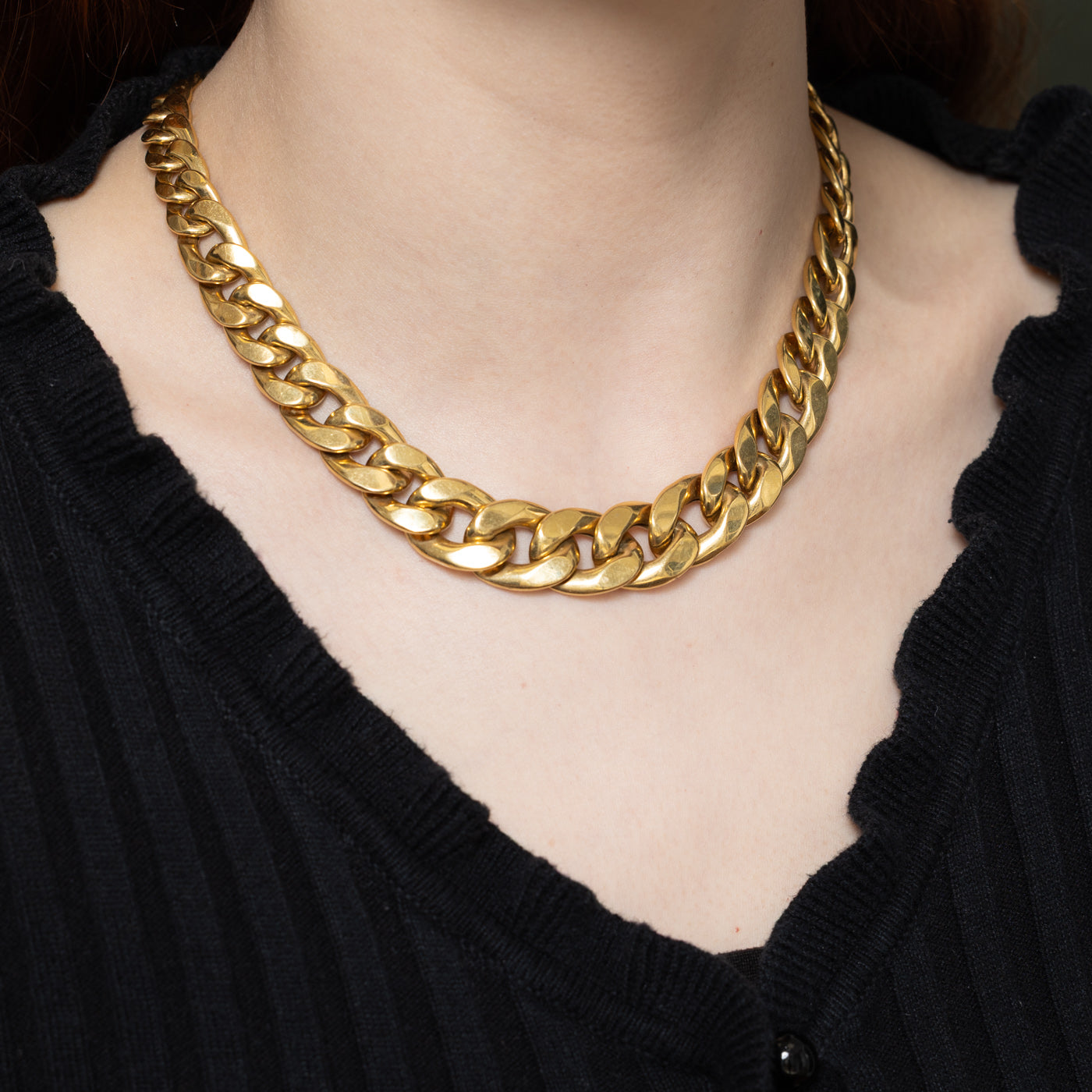 Italian 18K Yellow Gold Cuban Link Chain | 16.5"