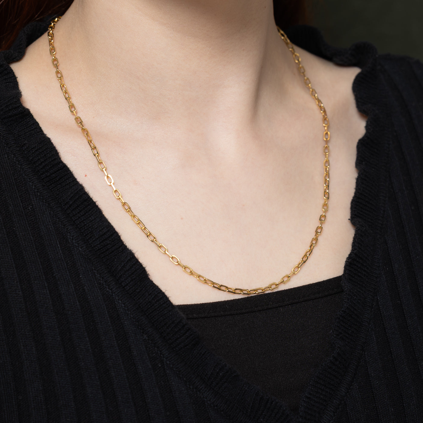 14K Yellow Gold Soft Squared Cable Link Chain | 21"