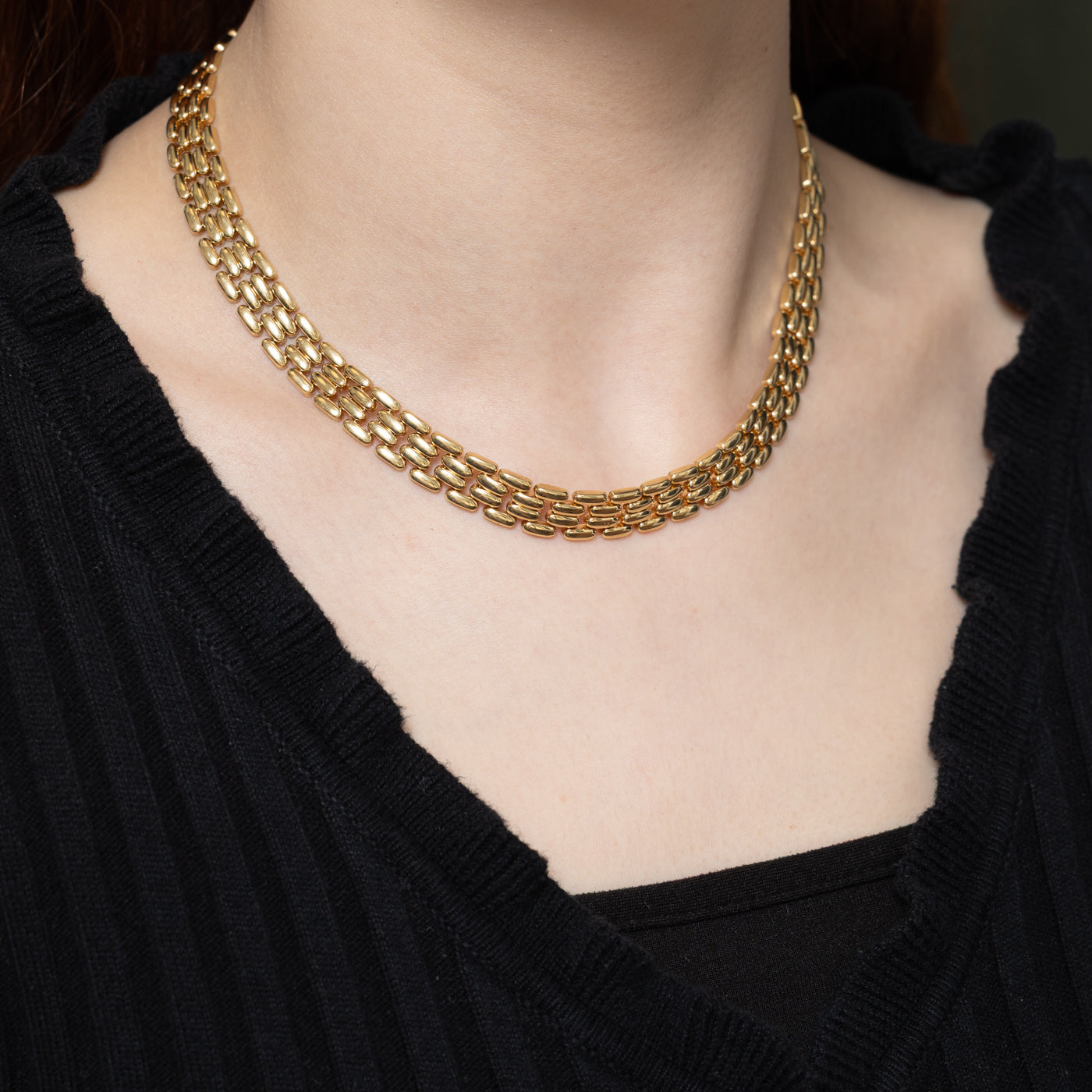'Birks' 14K Yellow Gold Panther Link Chain | 16"