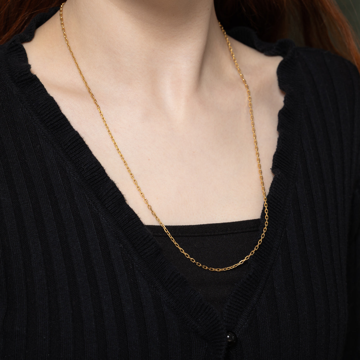 18K Yellow Gold Cable Link Chain | 23.5"