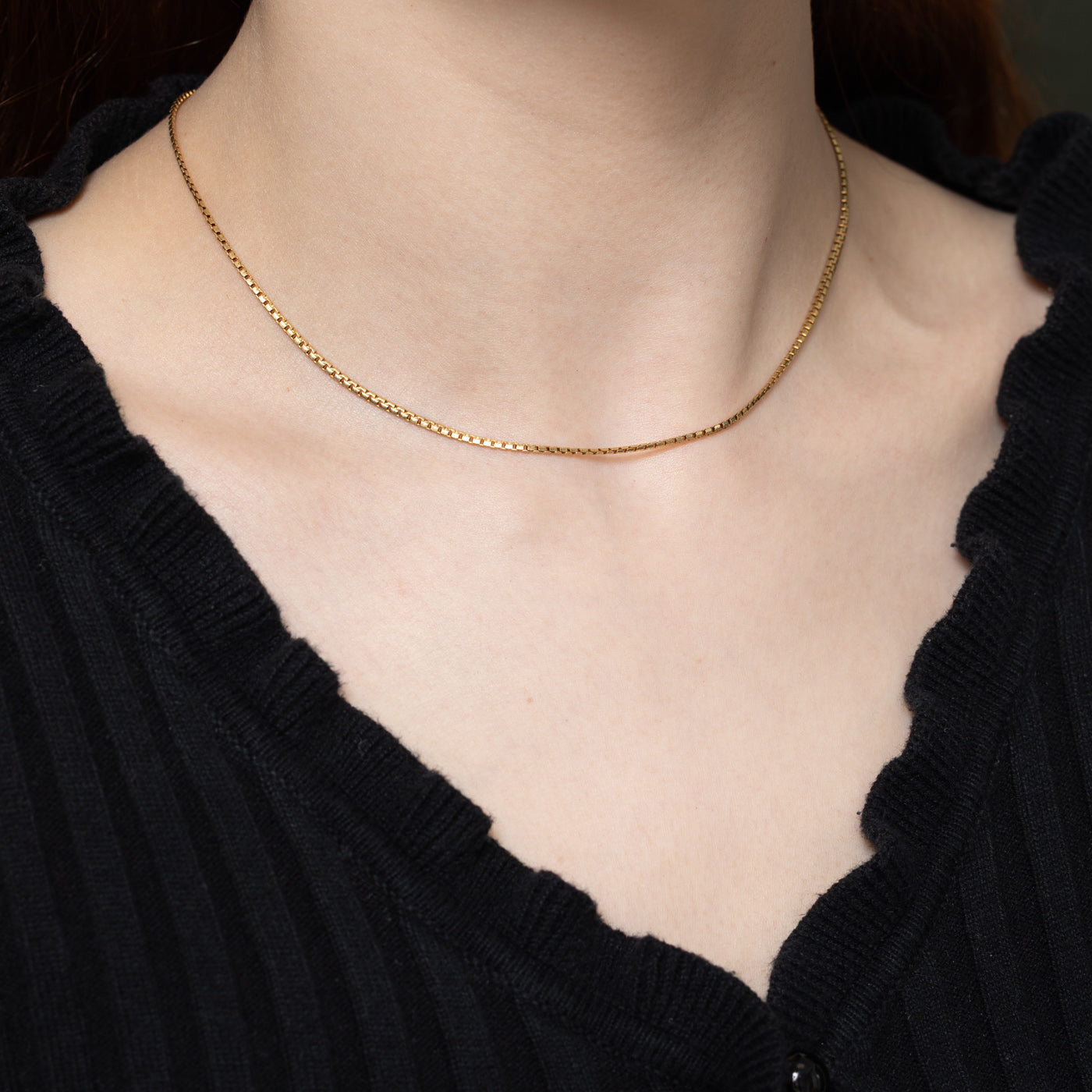 14K Yellow Gold Box Link Chain | 15.5"