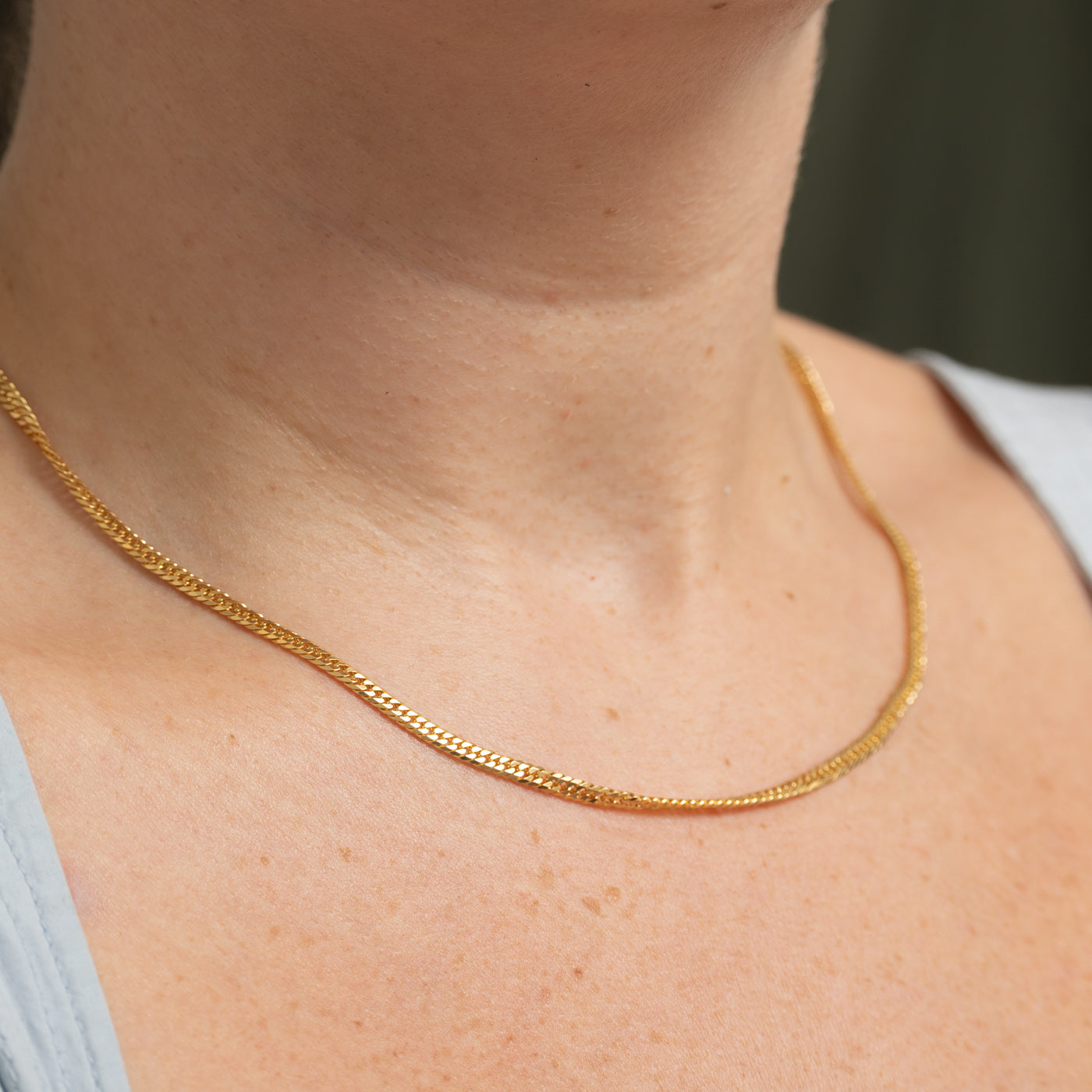 Chaîne gourmette en or jaune 18 carats | 40,6 cm