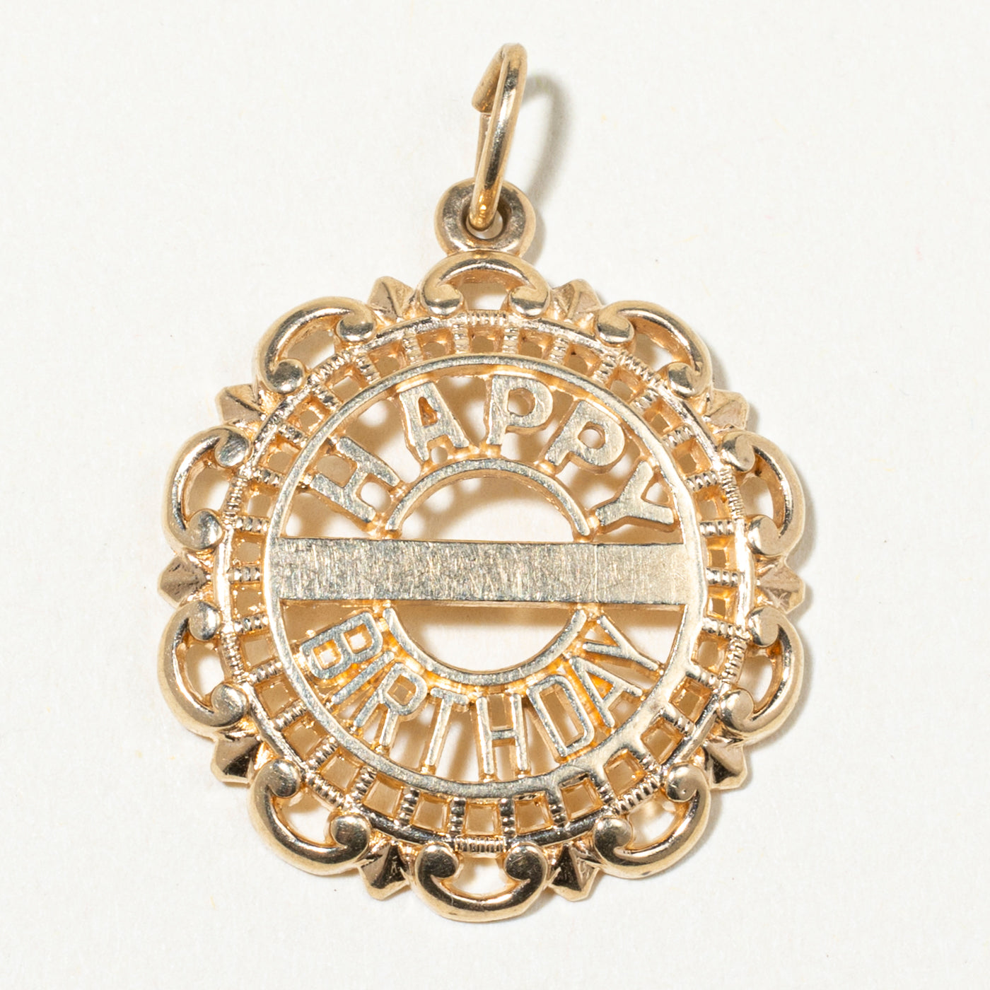 10k Yellow Gold Happy Birthday Charm