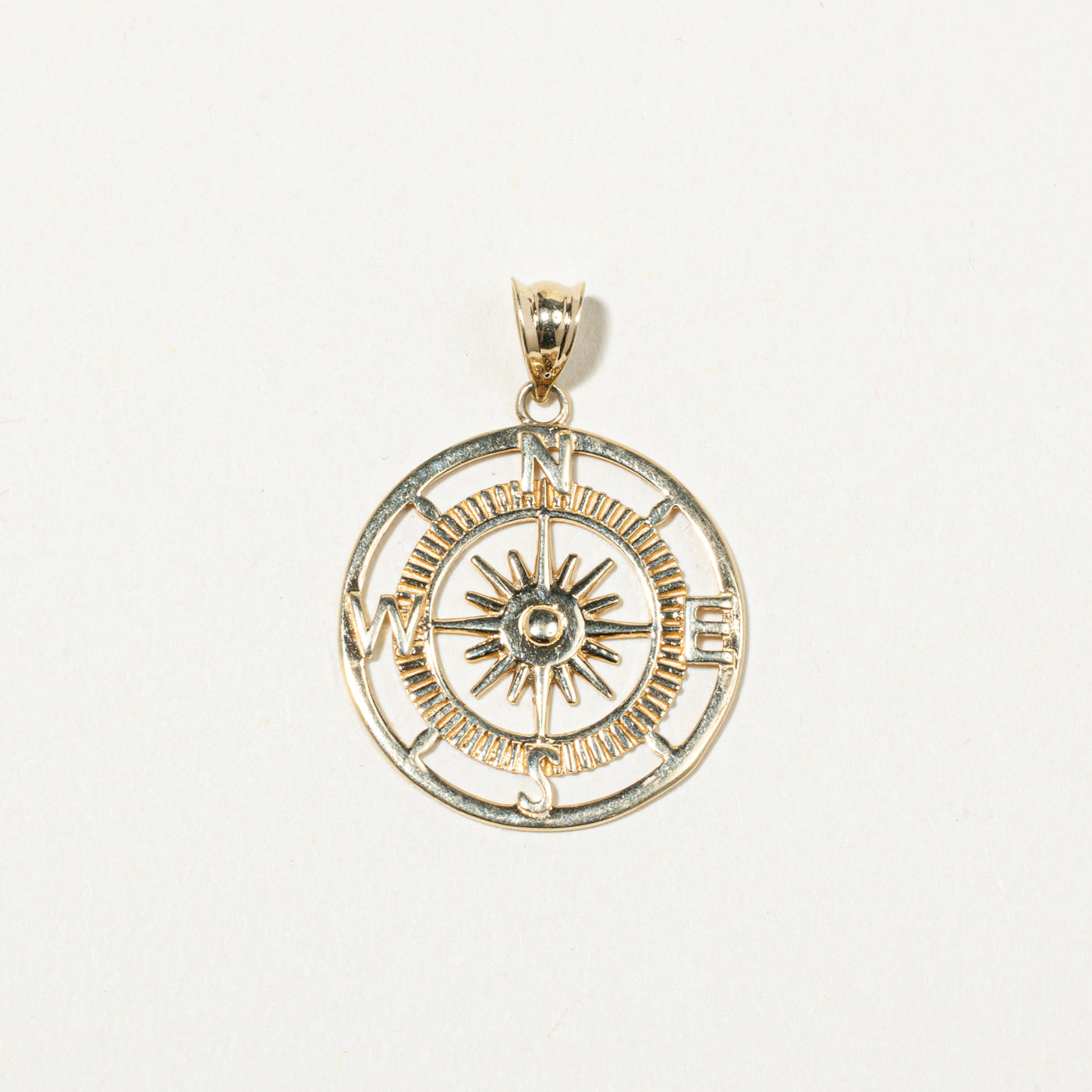10k Yellow Gold Compass Pendant