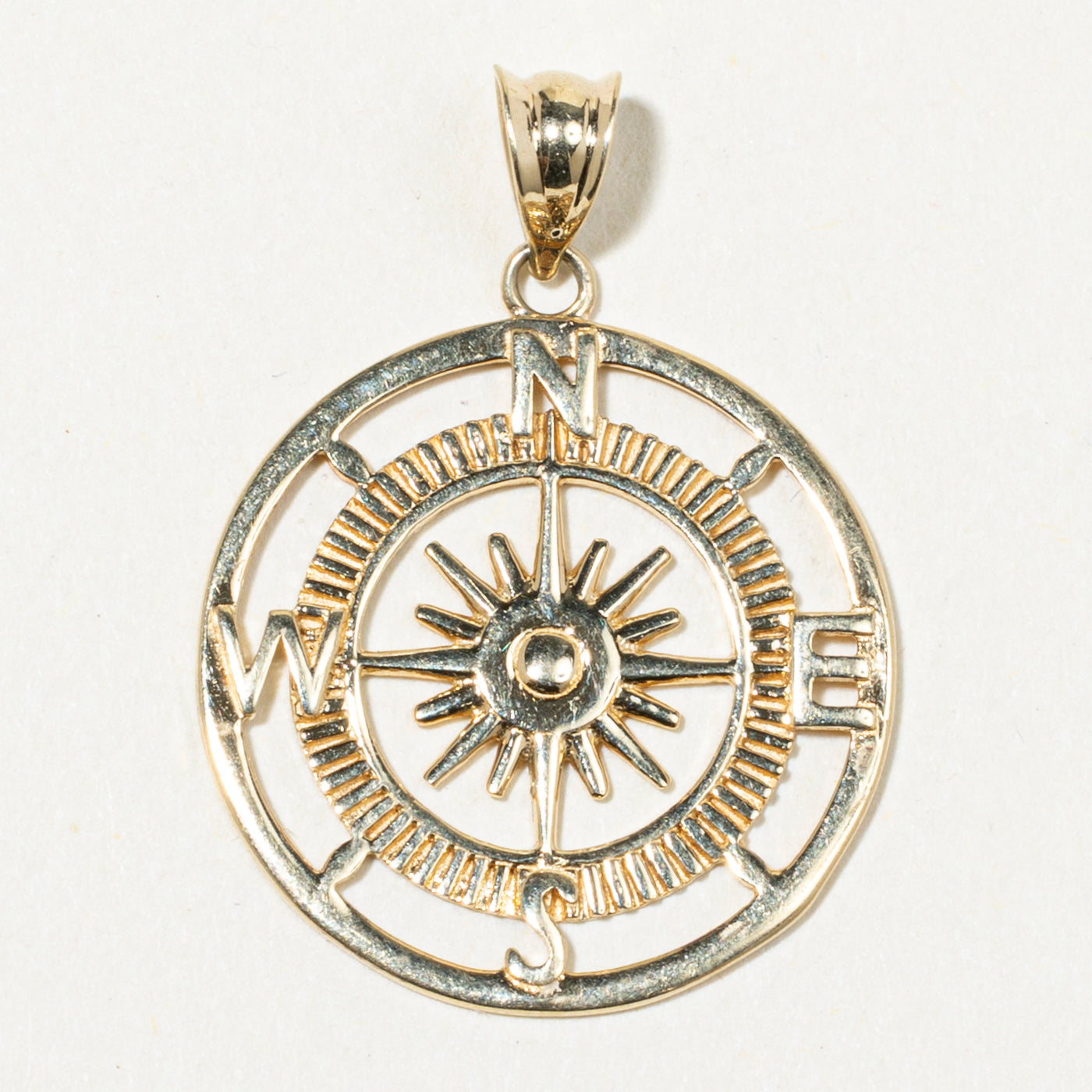 10k Yellow Gold Compass Pendant