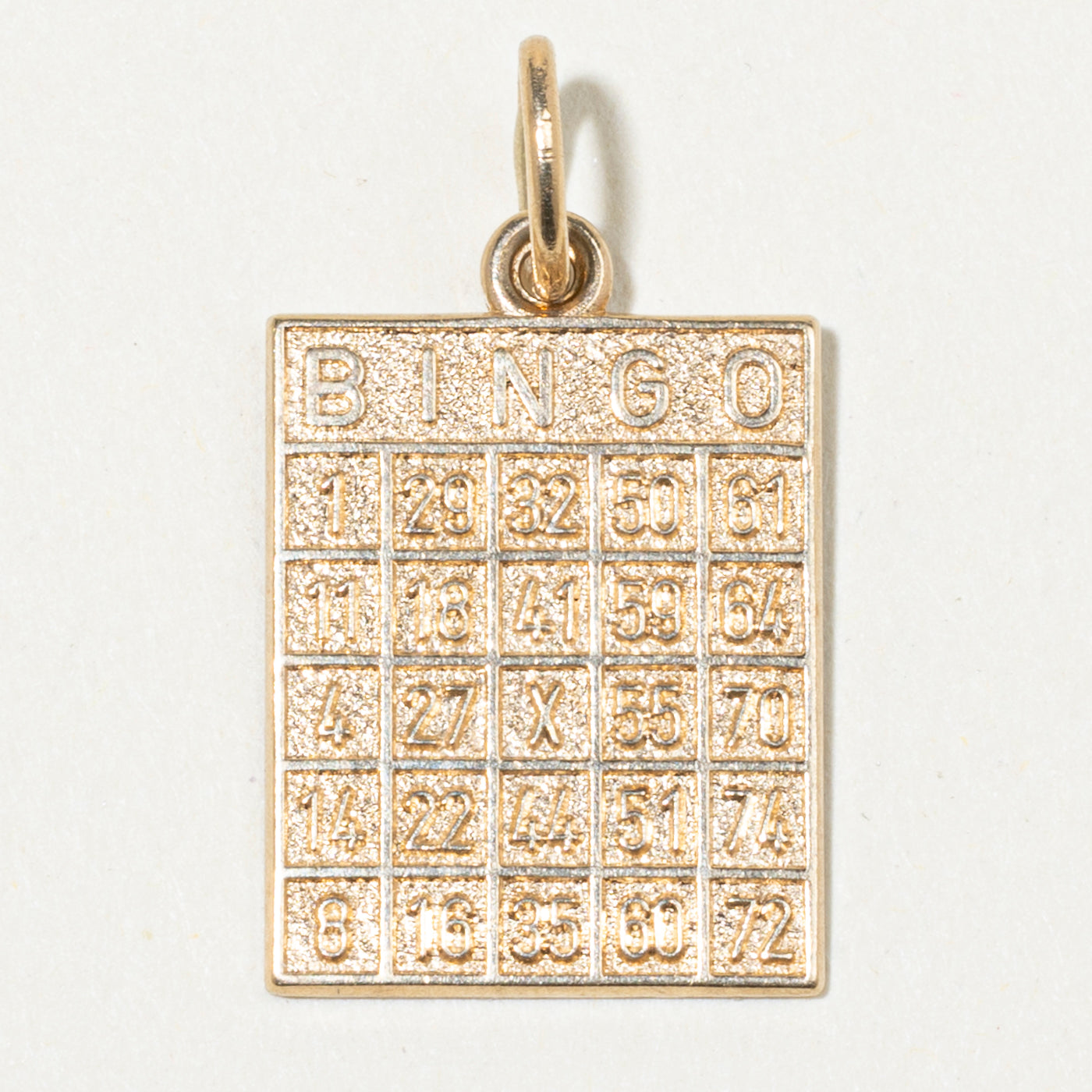 10k Yellow Gold Bingo Game Board Charm