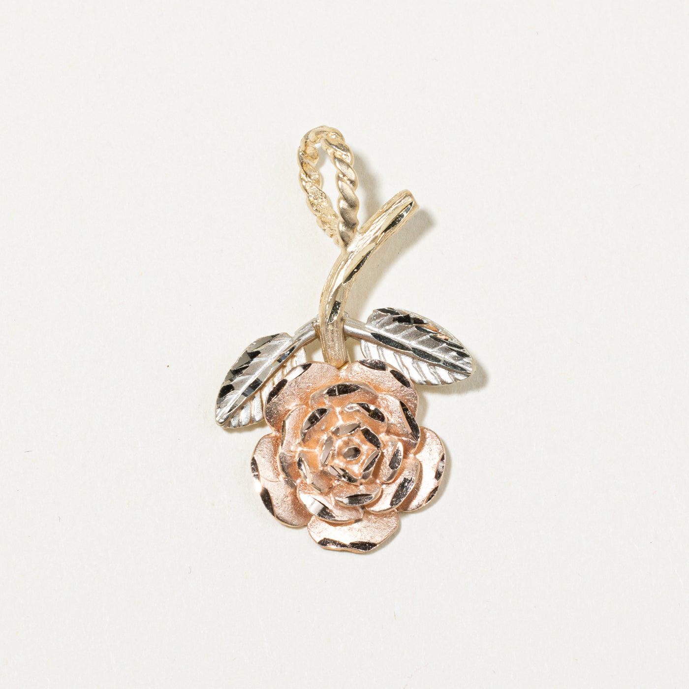 10k Yellow Gold Rose Charm