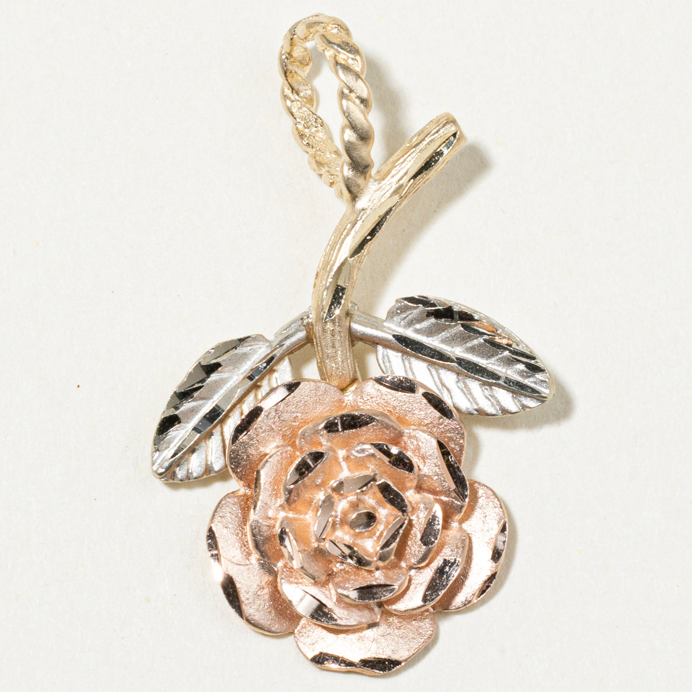 10k Yellow Gold Rose Charm