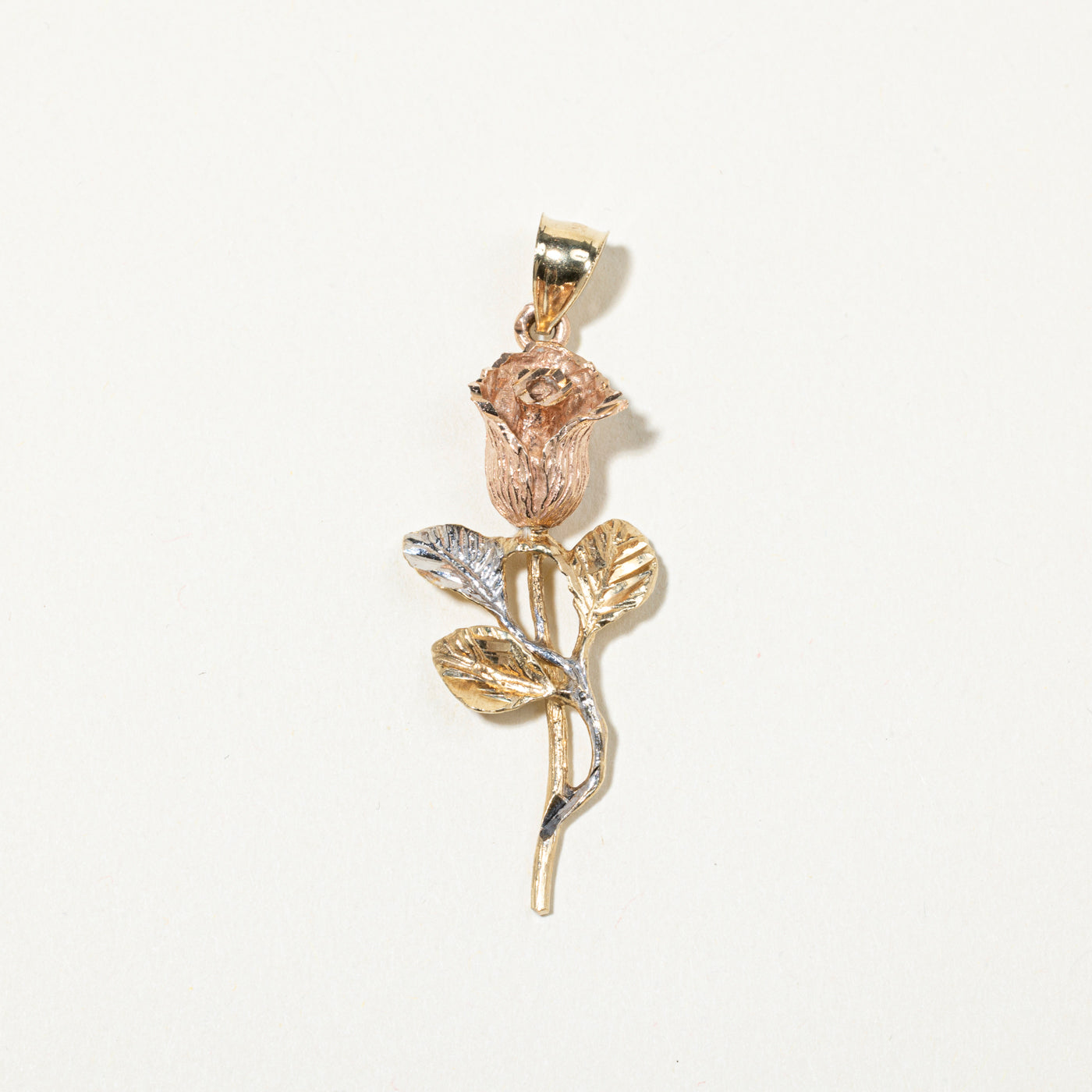 10k Yellow Gold Rose Pendant