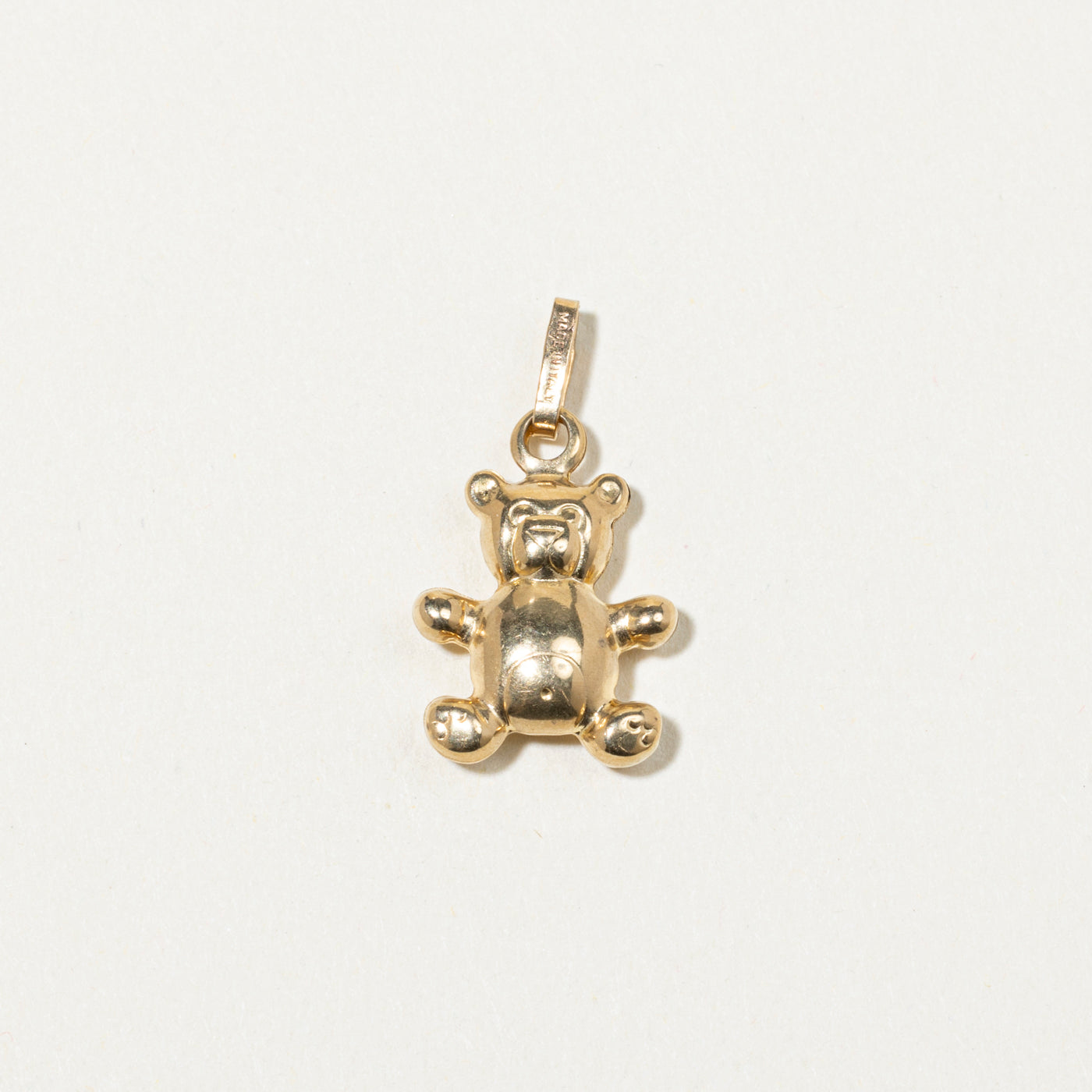 Breloque ours en peluche en or jaune 10 carats