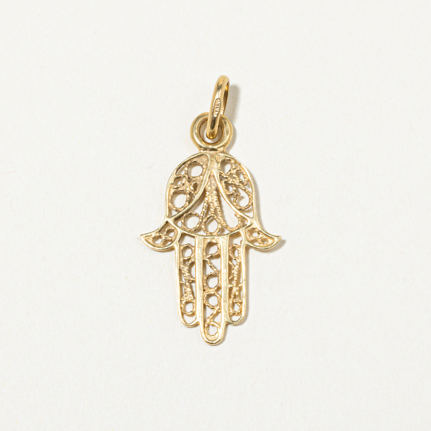 18k Yellow Gold Hamsa Hand Charm