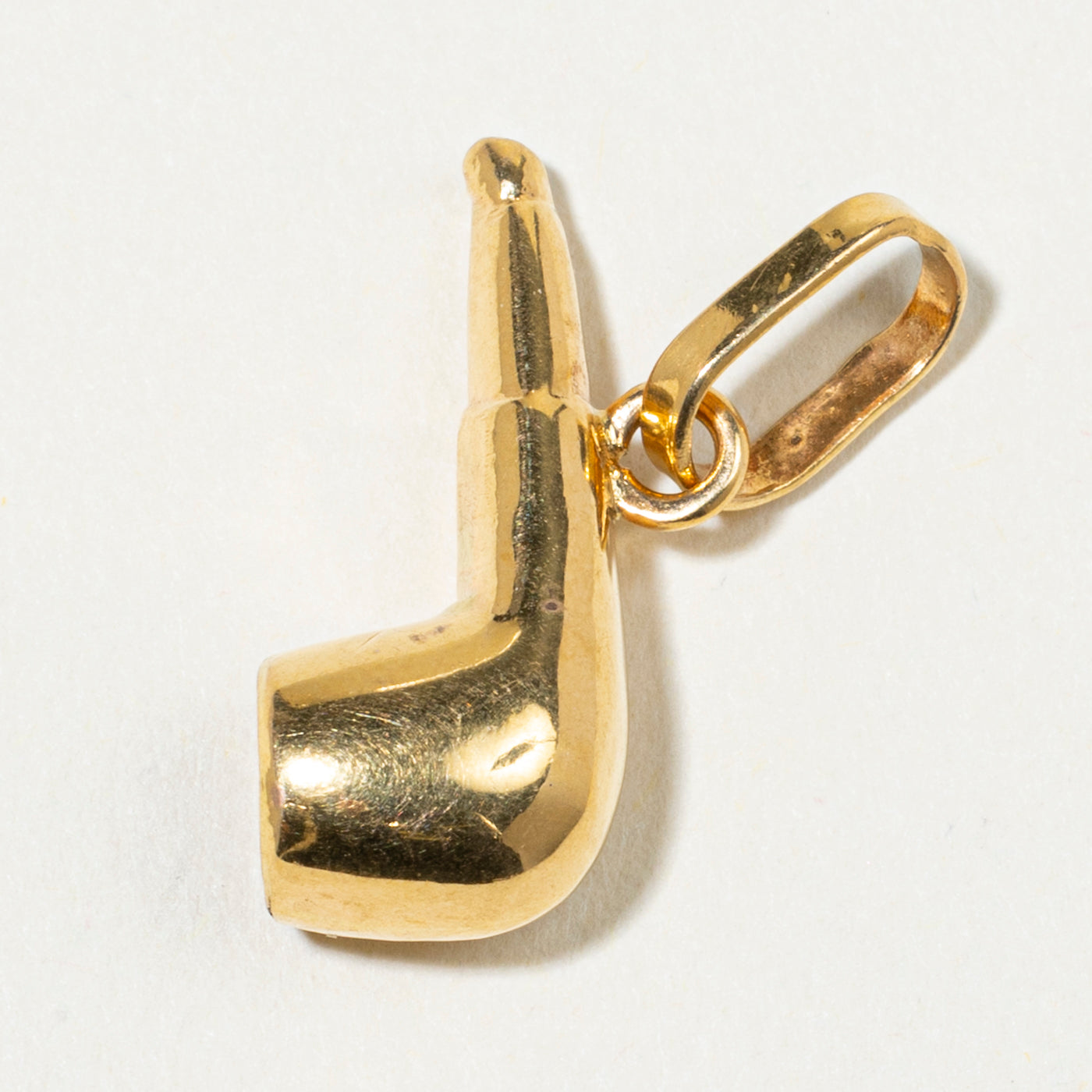18k Yellow Gold Tobacco Pipe Charm