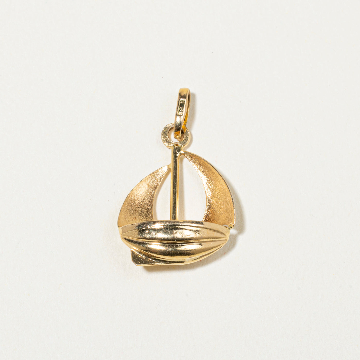 18k Yellow Gold Sailboat Charm