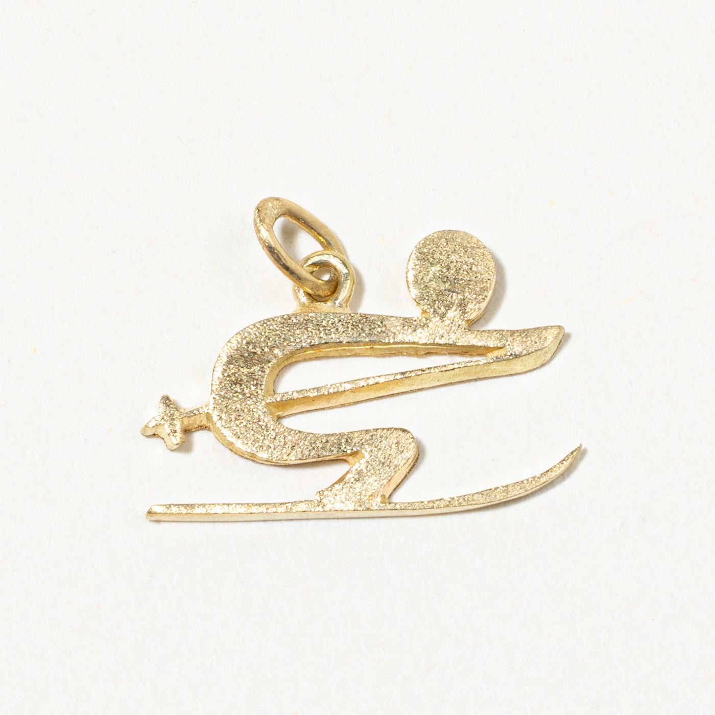 18k Yellow Gold Skier Charm