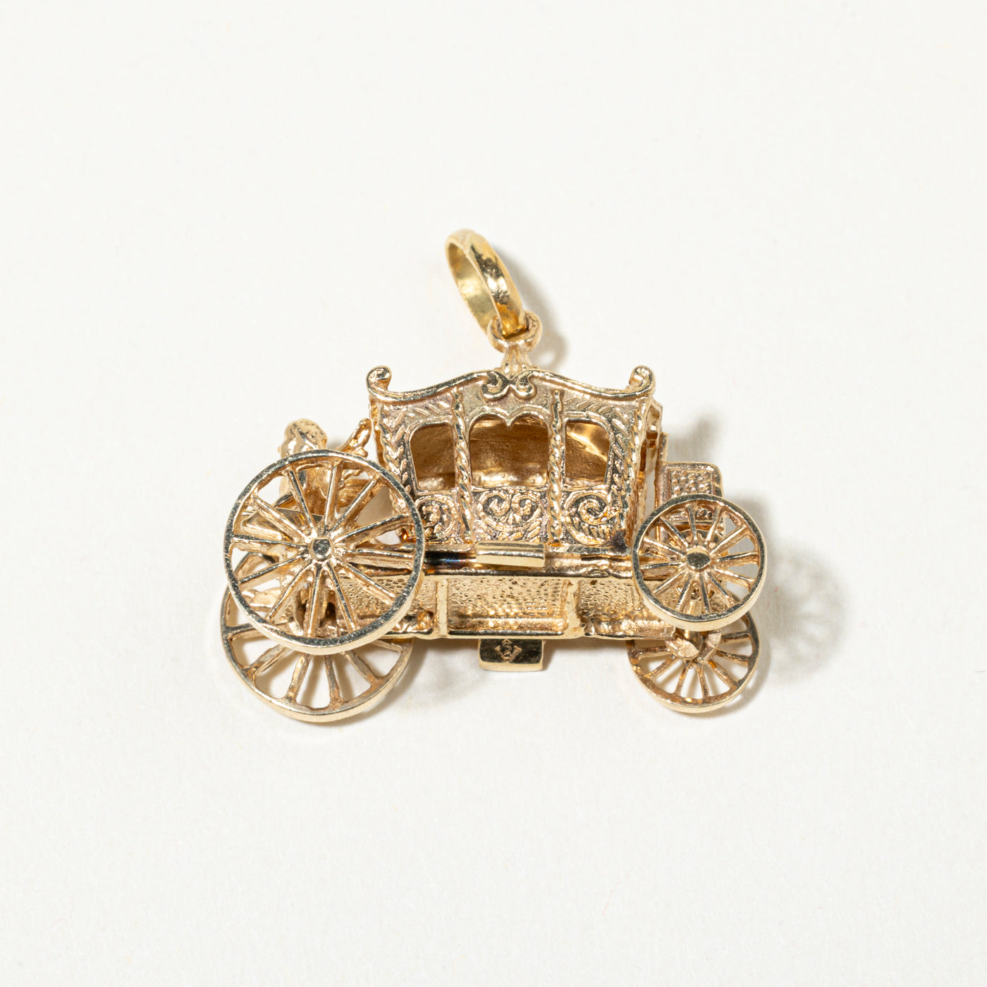 14k Yellow Gold Carriage Charm