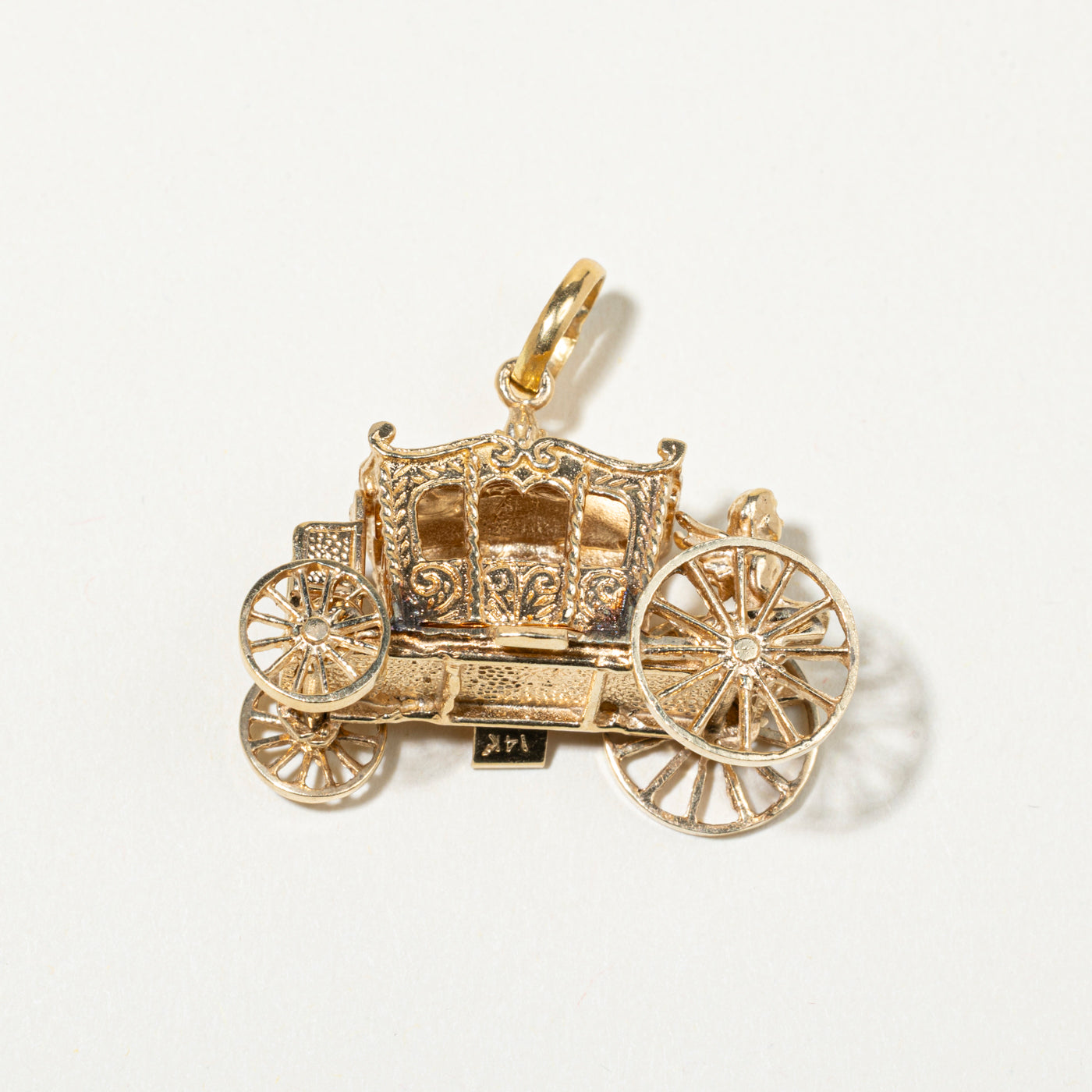 14k Yellow Gold Carriage Charm