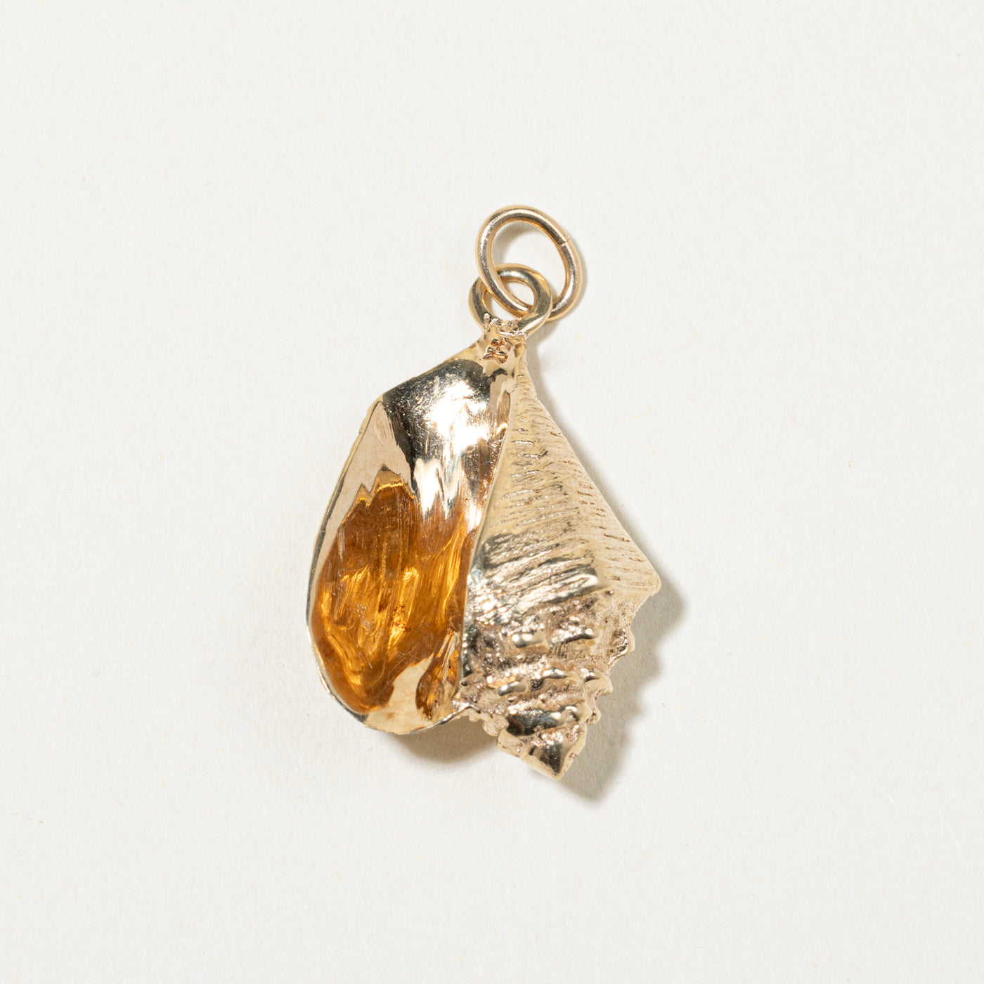 14k Yellow Gold Ocean Conch Shell Charm