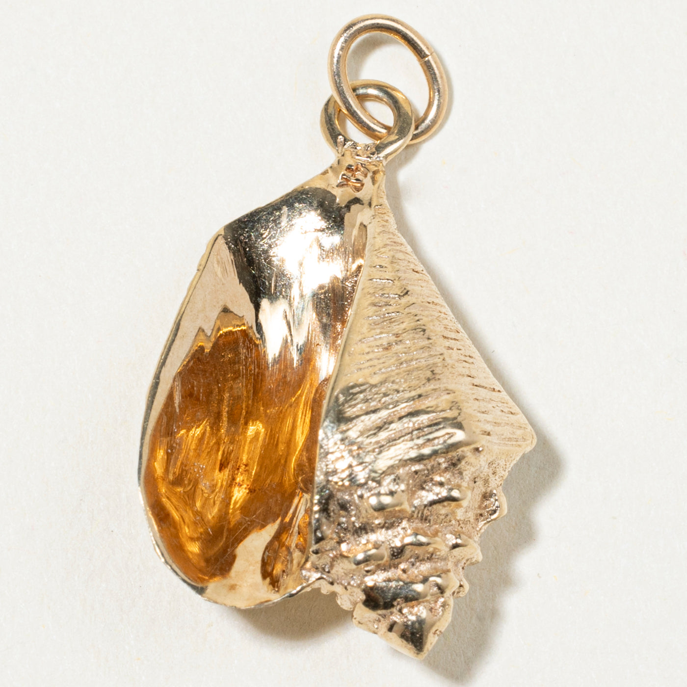 14k Yellow Gold Ocean Conch Shell Charm