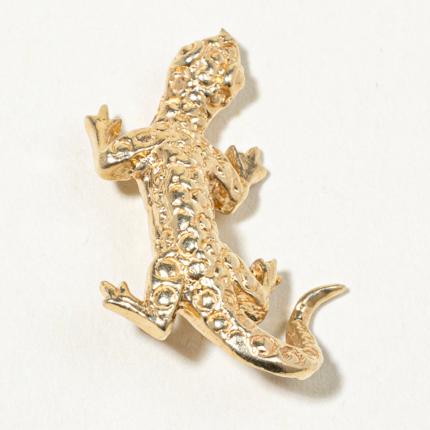 14k Yellow Gold Lizard Charm