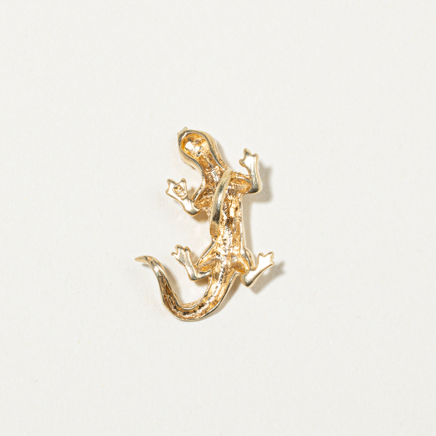 14k Yellow Gold Lizard Charm