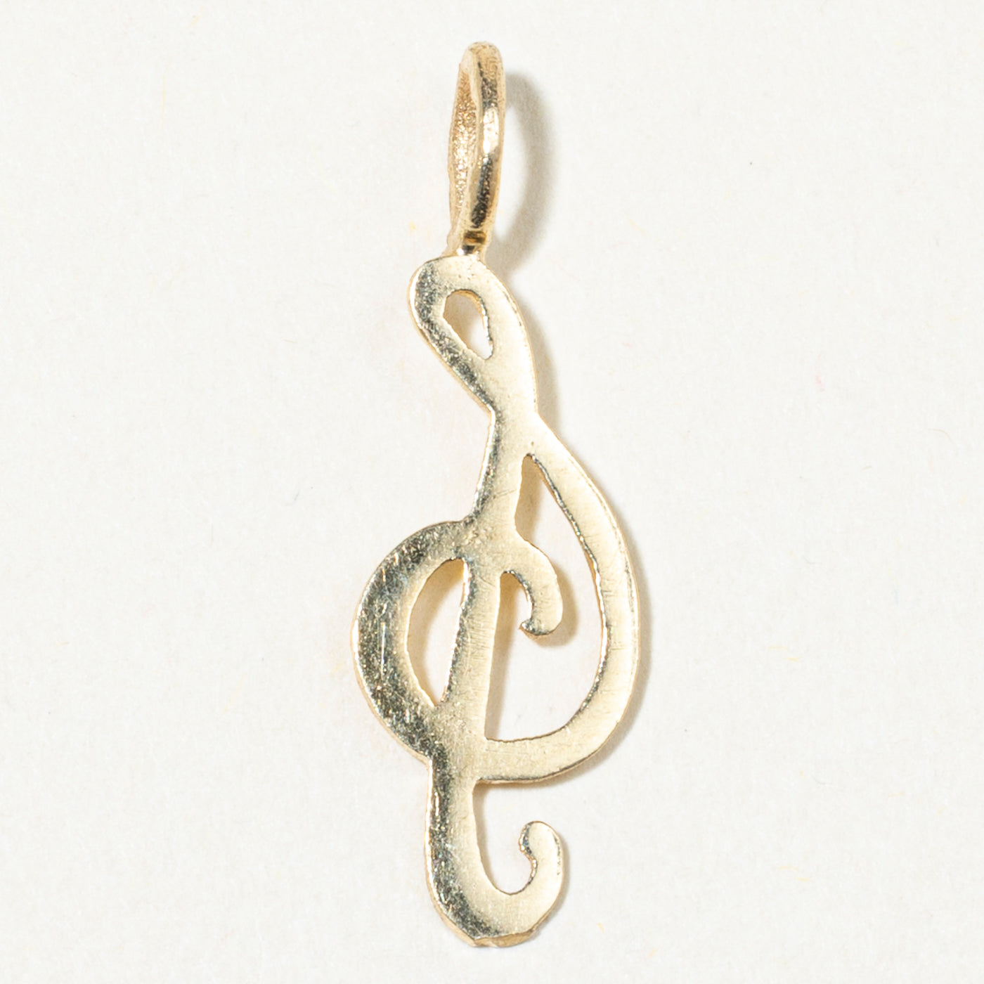 14k Yellow Gold Treble Clef Charm