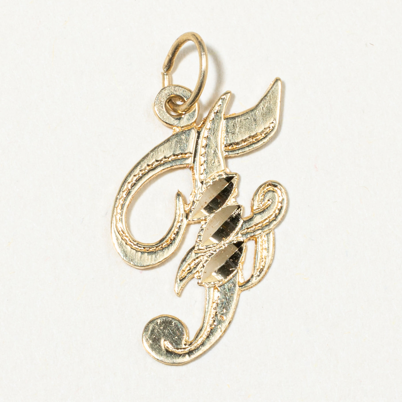14k Yellow Gold "F" Initial Charm