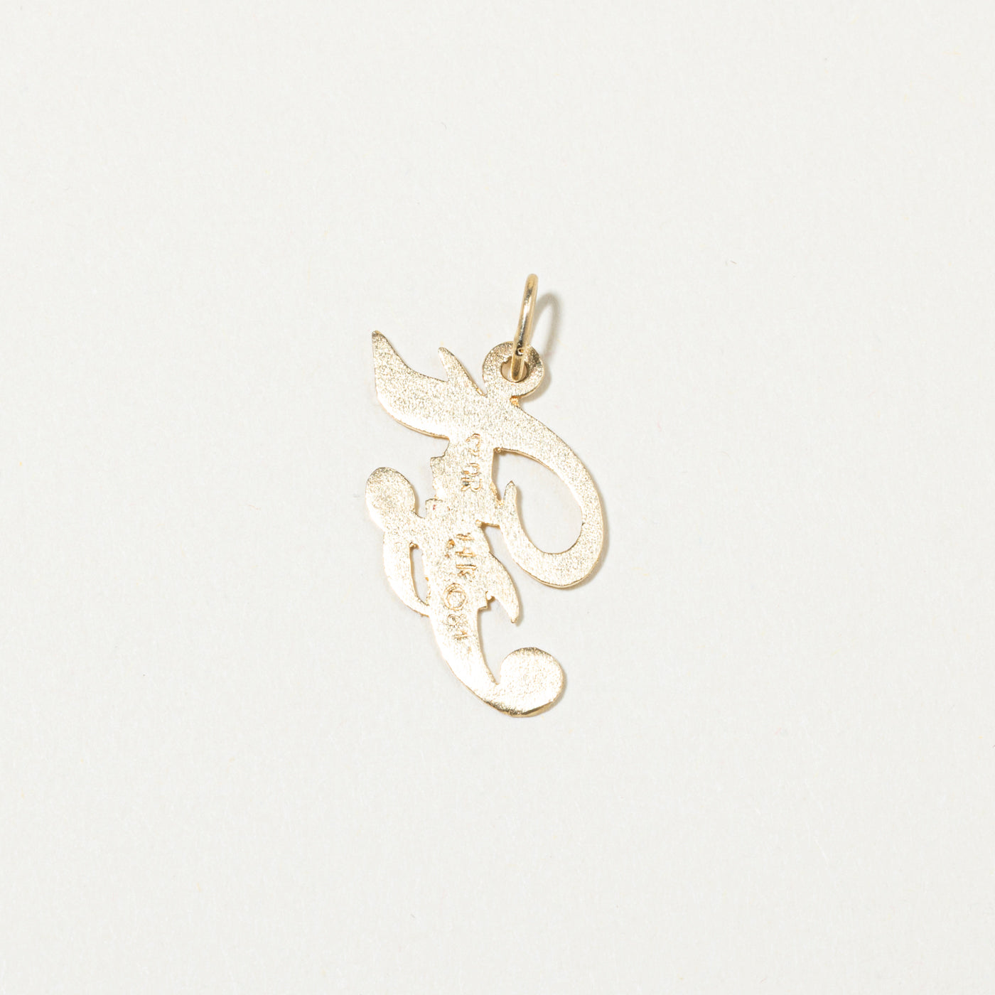 14k Yellow Gold "F" Initial Charm