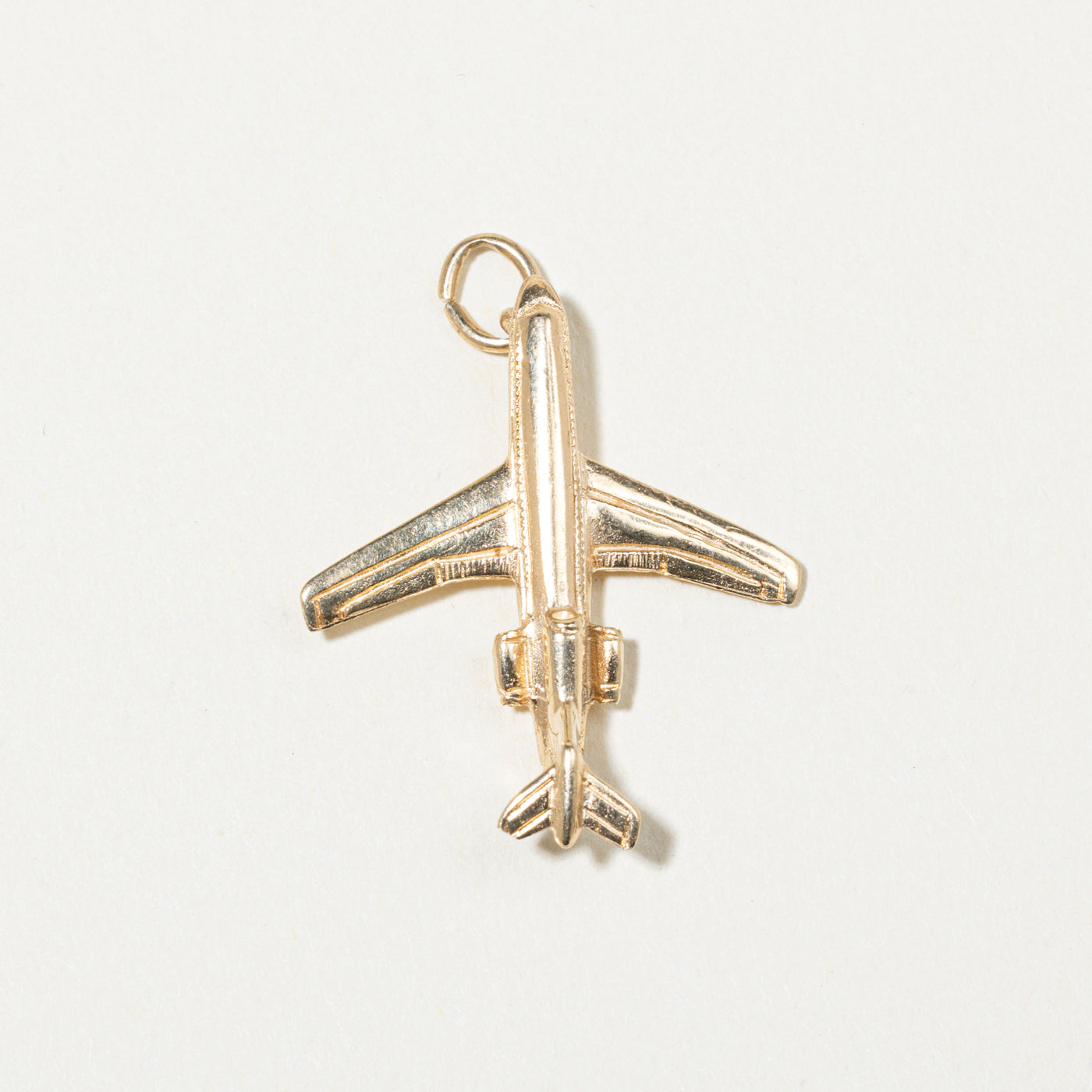 10k Yellow Gold Boeing 727 Airplane Charm