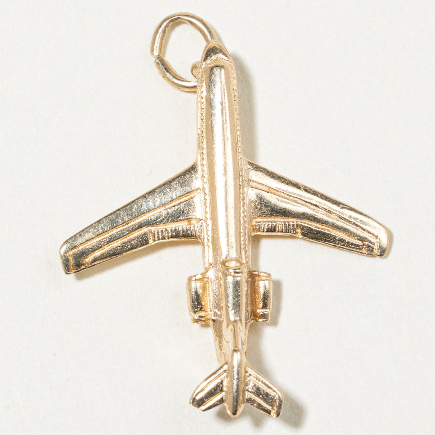 10k Yellow Gold Boeing 727 Airplane Charm