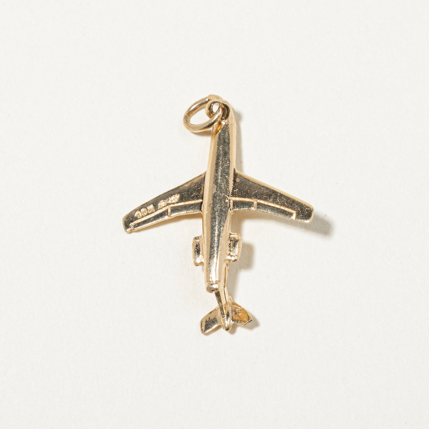 10k Yellow Gold Boeing 727 Airplane Charm