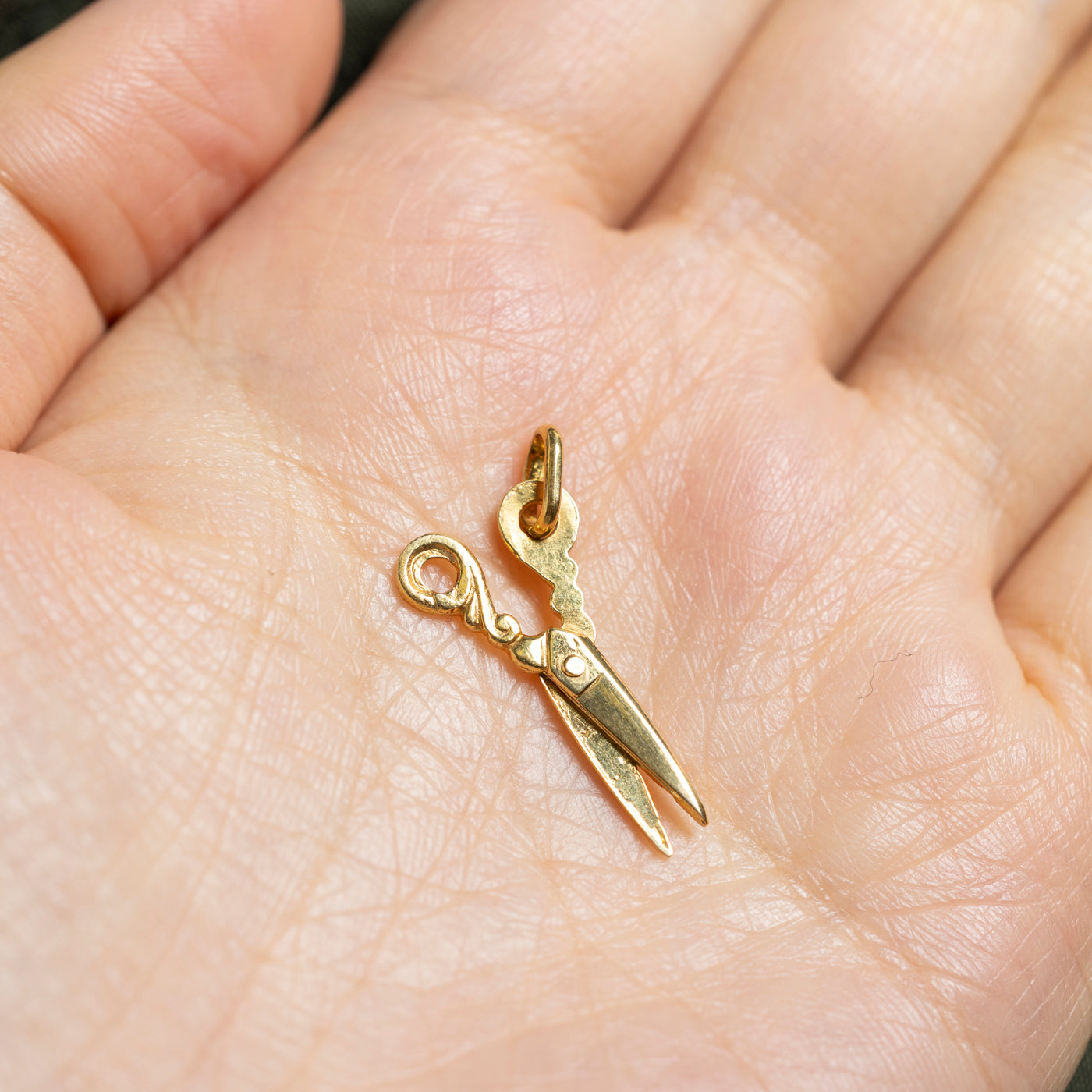 14k Yellow Gold Scissors Charm