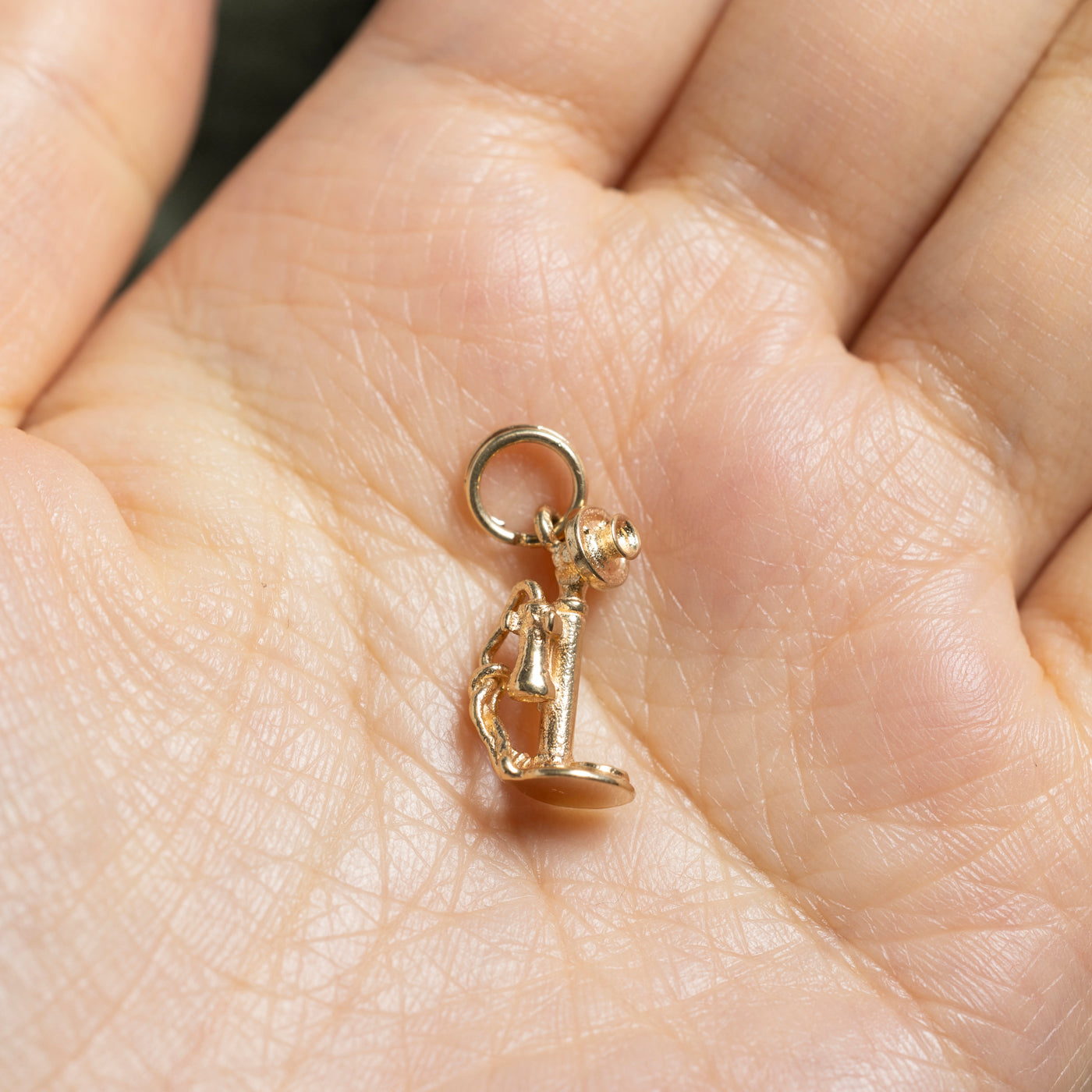 14k Yellow Gold Candlestick Telephone Charm
