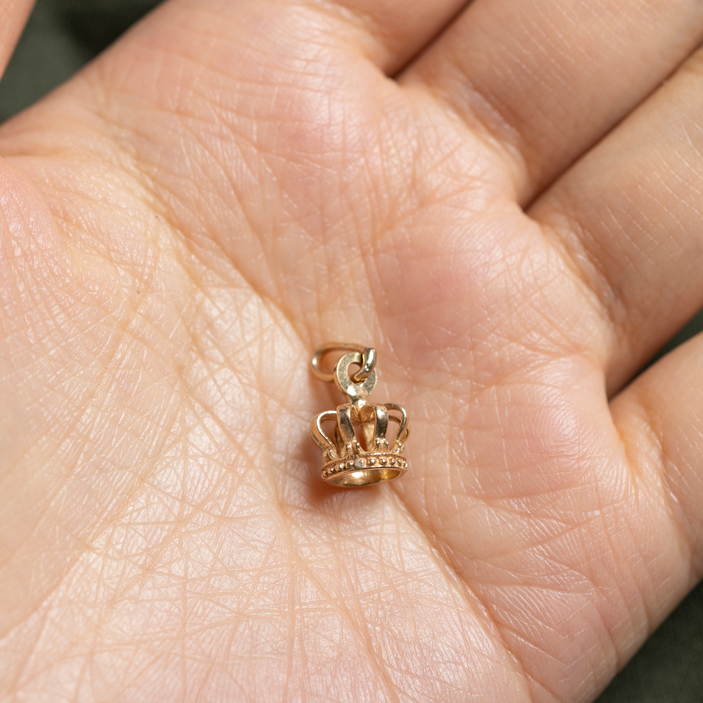 12k Yellow Gold Crown Charm