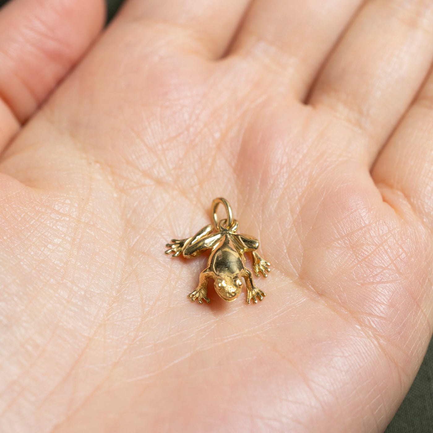 18k Yellow Gold Frog Charm