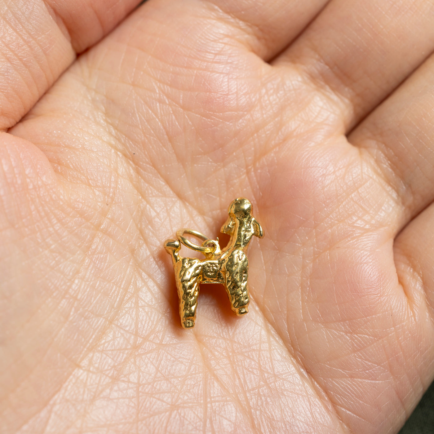 Breloque caniche en or jaune 12 carats