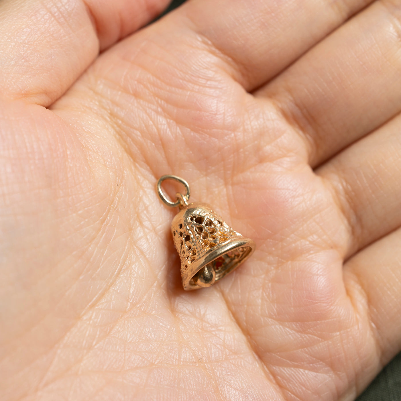 14k Yellow Gold Bell Charm