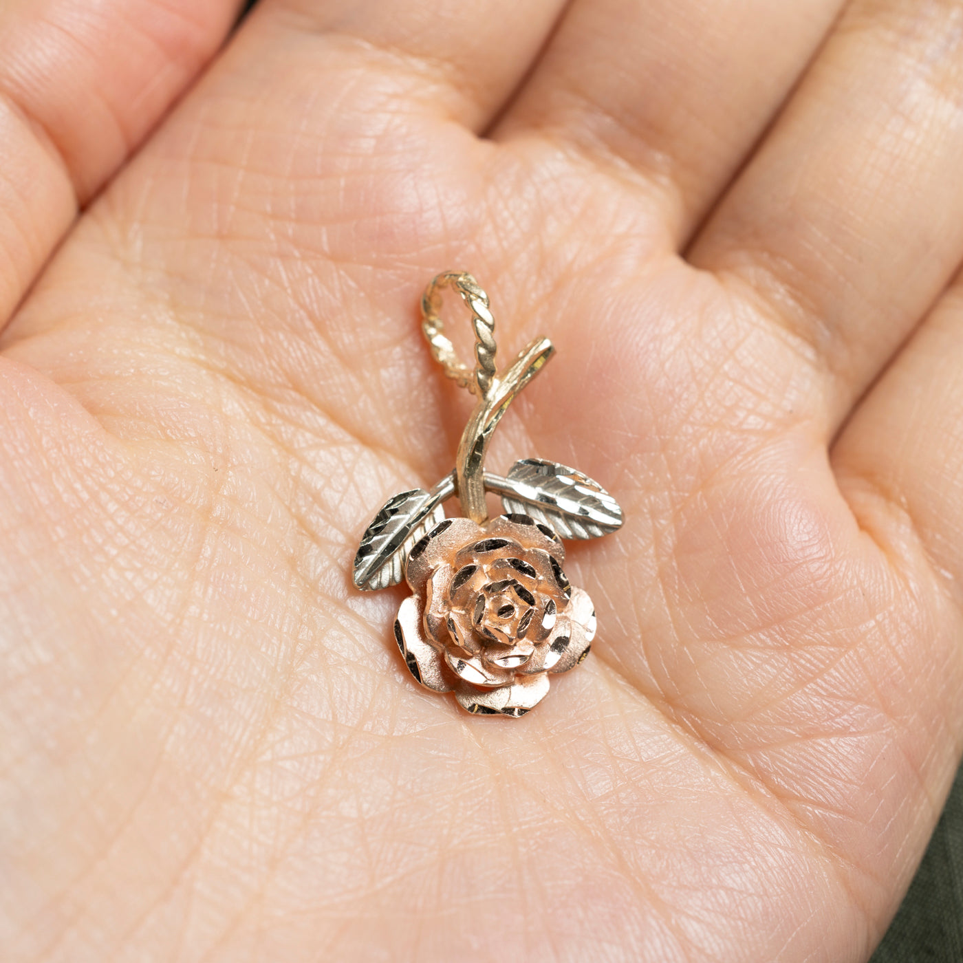 10k Yellow Gold Rose Charm