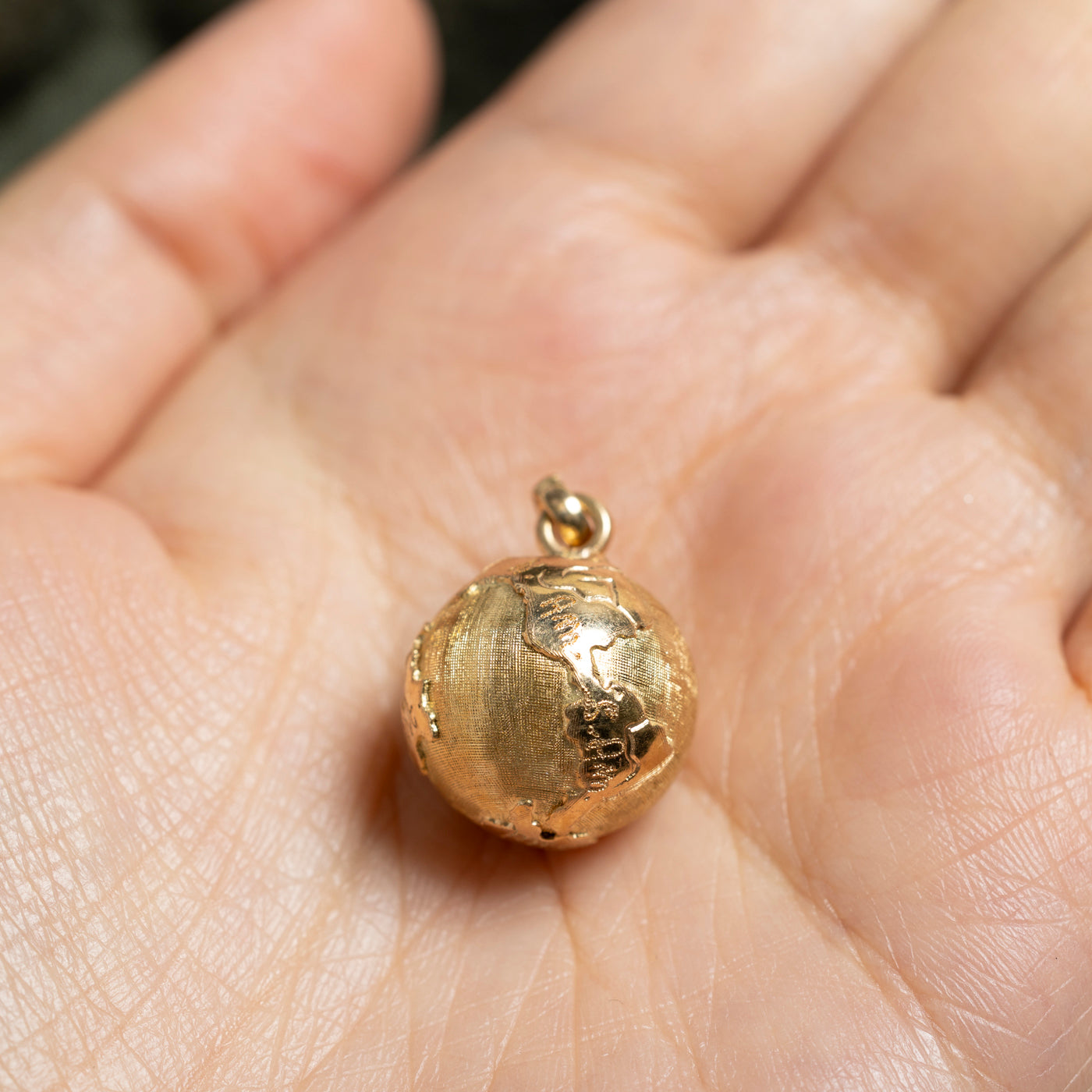 18k Yellow Gold Globe Charm
