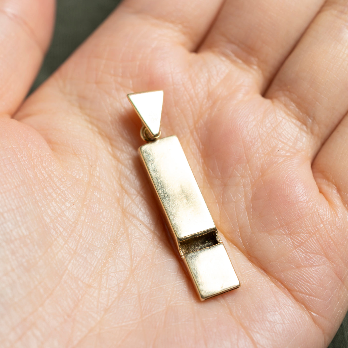 14k Yellow Gold Whistle Pendant