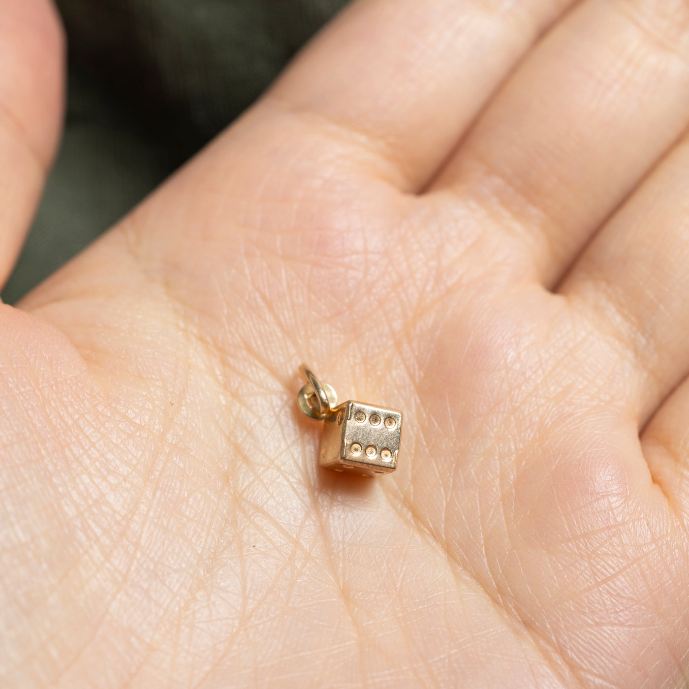 10k Yellow Gold Dice Charm