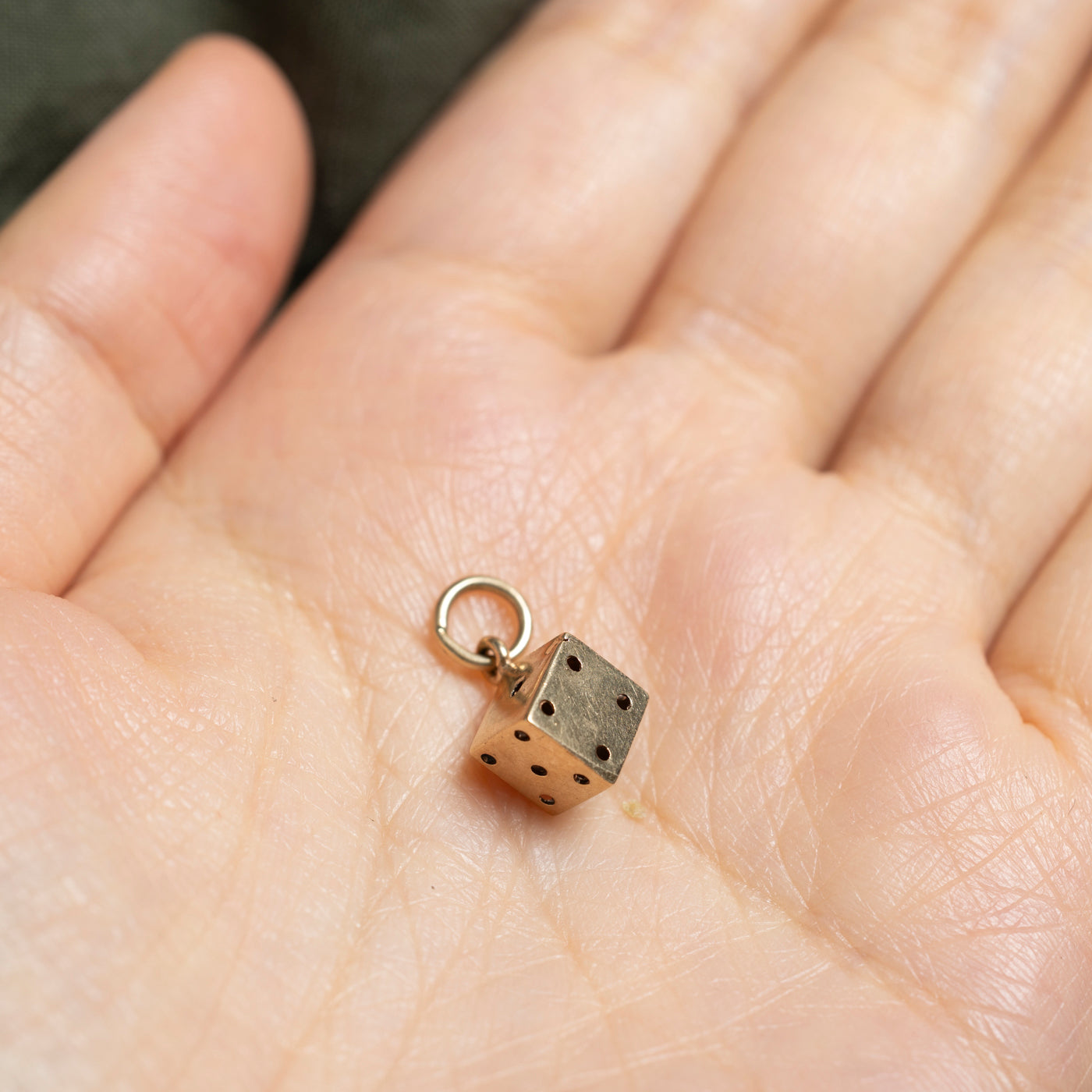 10k Yellow Gold Dice Charm