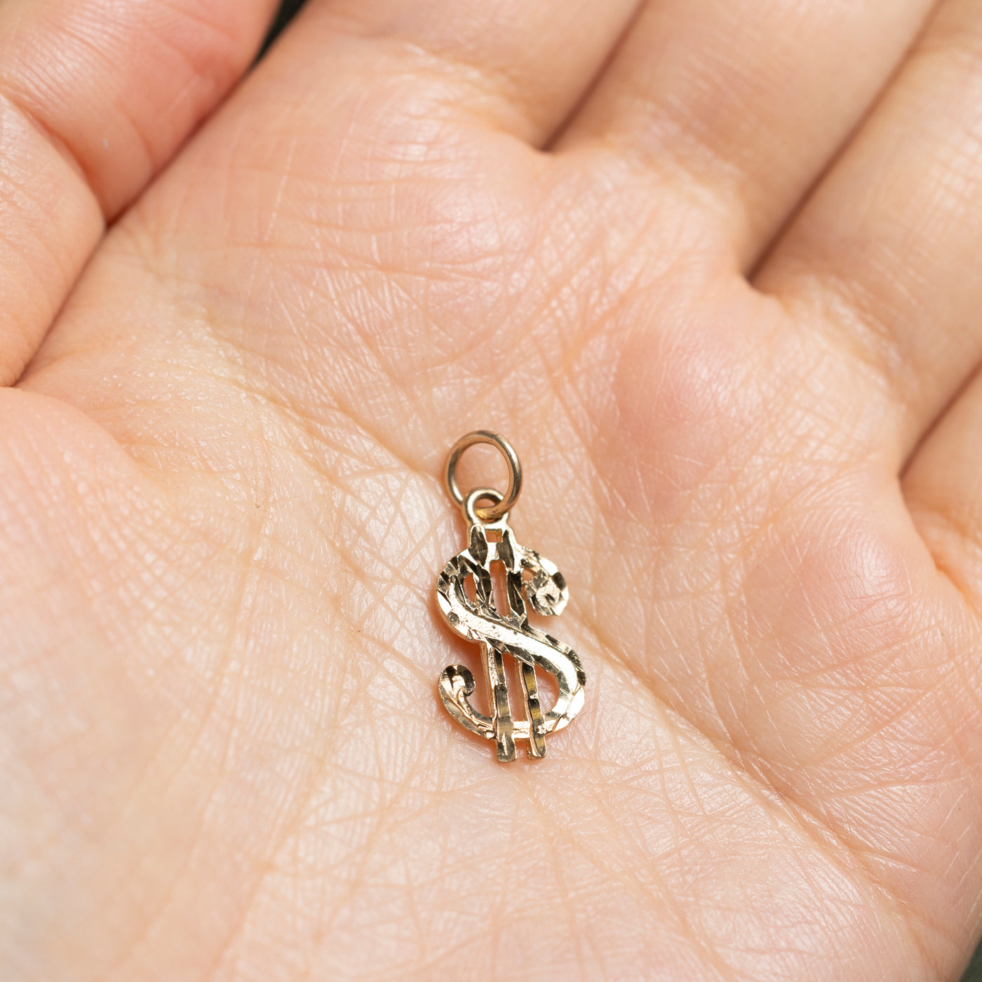 10k Yellow Gold Dollar Sign Charm
