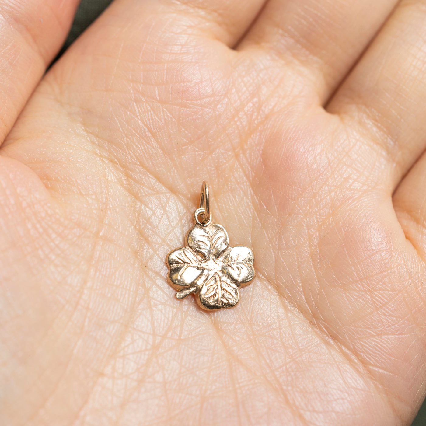 10k Yellow Gold Four Leaf Clover Charm