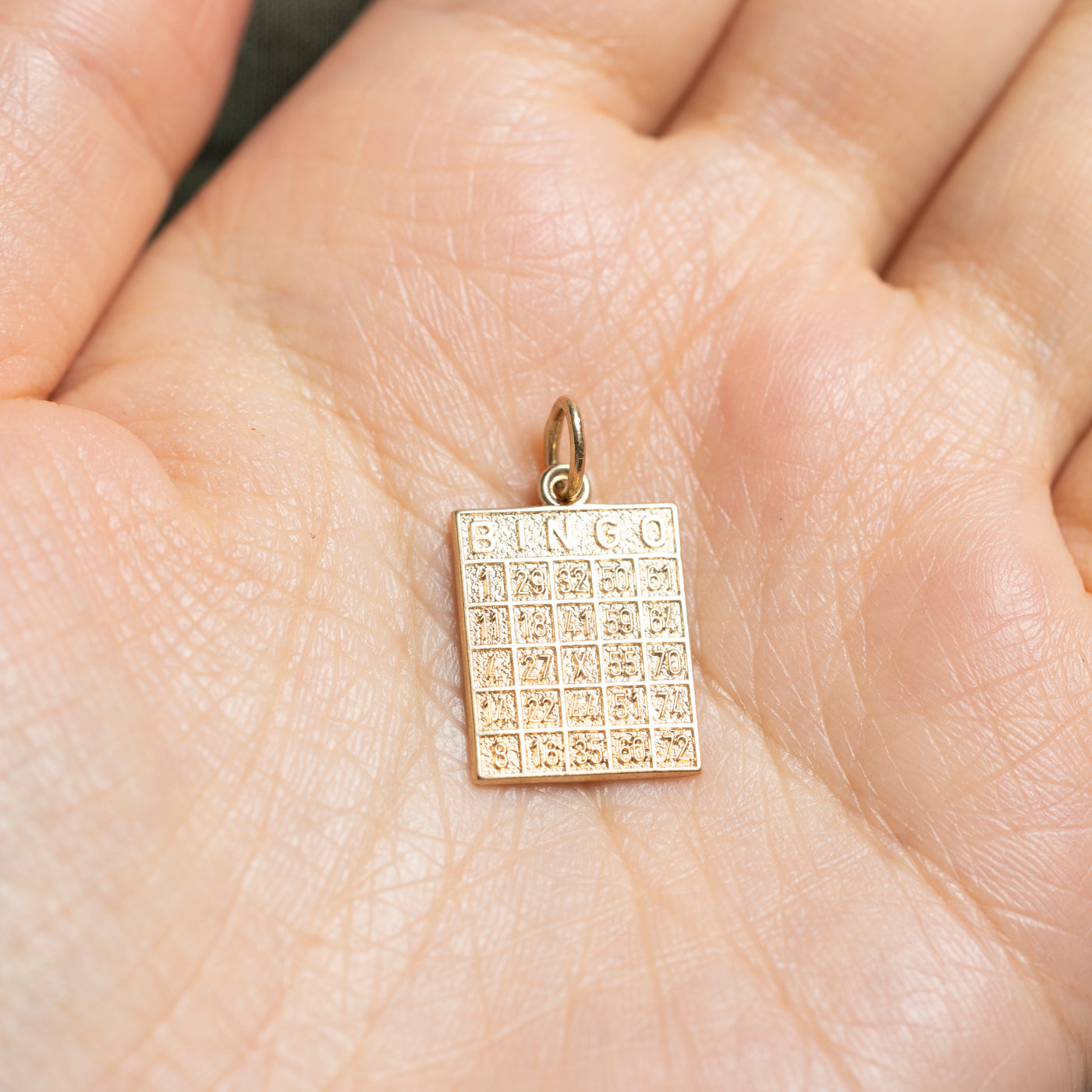 10k Yellow Gold Bingo Game Board Charm