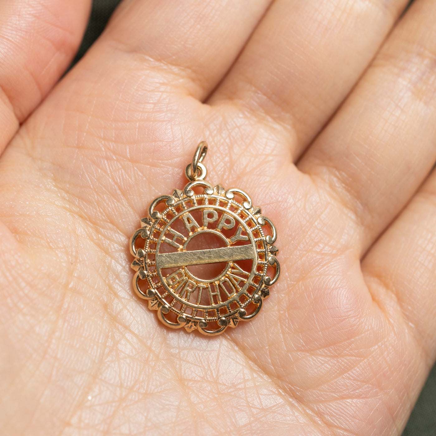 10k Yellow Gold Happy Birthday Charm